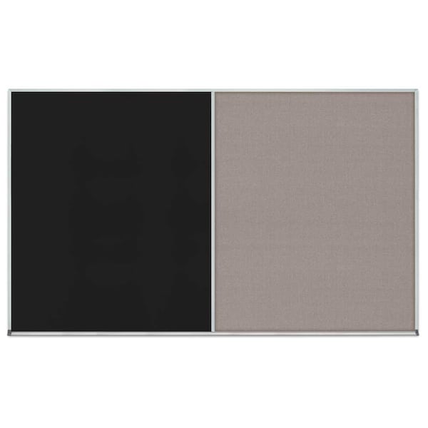 Triple Door Radius Corkboard, 72"x48", Bla, UV70055RC-BLACK-CORK